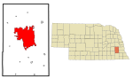 Lancaster County Nebraska Incorporated and Unincorporated areas Lincoln Highlighted